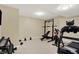 Well-equipped home gym with weights, treadmill and exercise bike at 2110 Cheviot Ct, Greenwood, IN 46143