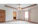 Well-lit bedroom featuring a decorative ceiling border and a classic ceiling fan at 2979 Colony Lake E Dr, Plainfield, IN 46168