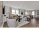 Spacious living room with large windows, hardwood floors, and comfortable seating at 3302 Wetherby Pl, Danville, IN 46122