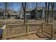View from the wooden deck overlooking the backyard and neighboring residences at 4247 Larkspur Trce, Indianapolis, IN 46237