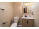 Modern half-bathroom with stylish vanity, toilet, and neutral decor at 4247 Larkspur Trce, Indianapolis, IN 46237