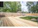 Spacious backyard features a wood deck, grassy area, and a wooden fence at 509 St Paul St, Indianapolis, IN 46203