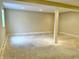 Unfinished basement with a window, support beam, and recessed lighting at 5791 Station Hill Dr, Avon, IN 46123