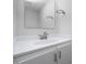 Bathroom with a single sink vanity with neutral color and modern faucet at 9652 Highgate N Cir, Indianapolis, IN 46250