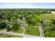 The neighborhood with houses, green space, and mature trees, captured from above at 9841 E Raymond St, Indianapolis, IN 46239