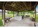 Covered patio with tables, providing a perfect outdoor entertaining space at 9841 E Raymond St, Indianapolis, IN 46239