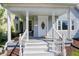 Inviting front porch features classic railings, decorative flowers, and a clear view of the entrance door at 1339 S East St, Indianapolis, IN 46225