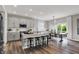 Open concept kitchen with a center island with seating and an adjacent dining area at 5314 Pelion Pl, McCordsville, IN 46055