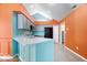 Modern kitchen with stainless steel appliances, bright accents, and bright lighting at 7415 Chapel Villas Dr # D, Indianapolis, IN 46214