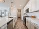 Modern kitchen with stainless steel appliances, white cabinets, and a center island sink at 8660 Hudson Way, Brownsburg, IN 46112