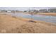 Picturesque view of a partially frozen pond, enhancing the beauty of this residential property and its surroundings at 8660 Hudson Way, Brownsburg, IN 46112