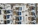 Aerial view of homes in a residential neighborhood, featuring rooftops and snow-covered yards at 10404 Kings Gap Way, Indianapolis, IN 46234