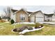 Charming single Gathering home featuring a combination of brick and vinyl siding, with attached garage and landscaped front yard at 10669 Springston Ct, Fishers, IN 46037