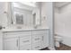 Modern bathroom featuring double sink vanity, large mirror, and tub with shower at 14390 Bishop Birch Pl, Carmel, IN 46032