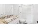 Bathroom with granite vanity, framed mirror, and glass shower at 15969 Sonnet Park Ln, Westfield, IN 46074