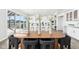 Modern dining table with stylish seating, hardwood floors, and a view of the backyard at 15969 Sonnet Park Ln, Westfield, IN 46074