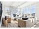 Spacious living room boasts large windows, hardwood floors, and a contemporary fireplace at 15969 Sonnet Park Ln, Westfield, IN 46074