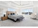 Spacious main bedroom with a tray ceiling, large windows and neutral decor at 15969 Sonnet Park Ln, Westfield, IN 46074
