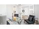 Modern office featuring glass desk, stylish seating, and contemporary lighting at 15969 Sonnet Park Ln, Westfield, IN 46074