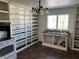 Kitchen with built in shelving, double bowl sink, and black and white color scheme at 338 A St, Wilkinson, IN 46186