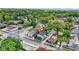 Aerial view of a charming neighborhood with a cozy home, street, and mature trees at 5053 E Michigan St, Indianapolis, IN 46201