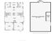 A floor plan showcasing the layout of the house, including the basement, kitchen, living room, and bedroom at 5053 E Michigan St, Indianapolis, IN 46201