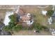 Aerial view of home's backyard with treeline at 11131 N State Road 9, Fountaintown, IN 46130