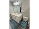 Bathroom features a double sink vanity, contemporary fixtures, and tiled floors for a modern style at 1986 Mccormick Dr, Greenwood, IN 46143