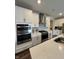 A detailed shot of the kitchen featuring stainless steel appliances and white cabinets at 1986 Mccormick Dr, Greenwood, IN 46143