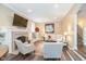 Inviting living room with fireplace, neutral colors and hardwood floors at 219 Buckingham Dr, Indianapolis, IN 46208