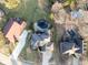 An aerial photograph shows a beautiful home, swimming pool, large yard, and neighboring houses at 2487 Wayward Wind Dr, Indianapolis, IN 46239