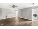 The living room boasts hardwood floors and a washer and dryer laundry closet at 5465 Leone Dr, Indianapolis, IN 46226