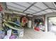 Garage with ample space for storing recreational equipment and accessories at 6420 Oriole Dr, Nineveh, IN 46164