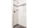 Modern shower with glass door, white subway tile walls and a tiled floor at 3034 N Pennsylvania St # 1, Indianapolis, IN 46205
