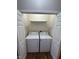 Convenient laundry closet with side-by-side washer and dryer for easy laundry days at 5142 Tuscany Ln, Indianapolis, IN 46254