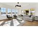 Bright living room with large windows, comfortable seating, and stylish decor with views of the outdoors at 565 Old Ashbury Rd, Westfield, IN 46074