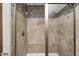 Glass enclosed shower features decorative tile at 690 N 600 W, Lebanon, IN 46052