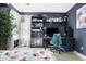 Inviting bedroom with a functional workstation and dark accent wall at 7779 Harbour # 51, Indianapolis, IN 46240