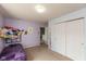 Comfortable bedroom with soft carpet, large closet doors, and ample space for a restful retreat at 8394 S Shady Trail Dr, Pendleton, IN 46064