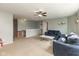 Open living room with a staircase and an open view of the upstairs at 8394 S Shady Trail Dr, Pendleton, IN 46064
