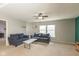 This large living room has multiple sofas and lots of natural light at 8394 S Shady Trail Dr, Pendleton, IN 46064