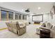Finished basement featuring a projector screen, comfortable seating, and recessed lighting at 9956 Hickory Ridge Dr, Zionsville, IN 46077