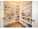 Walk-in pantry with ample shelving for storage and organization at 1225 Stonehaven Dr, Westfield, IN 46074
