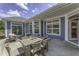 Charming outdoor patio with a table and lounge seating and ample space at 16822 Imperial Ct, Fishers, IN 46040