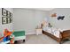 bedroom with a neutral color palette and cute decor at 1835 Fairmount Dr, Greenfield, IN 46140