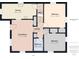 An illustration of the house layout, featuring kitchen, living room, bathroom and bedrooms at 3016 Sheridan St, Anderson, IN 46016