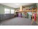 Large bedroom featuring lofted bed, play area, and spacious storage system at 307 Blue Spruce Dr, Pendleton, IN 46064