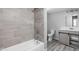 Nicely tiled bathroom with modern fixtures, a shower and new vanity at 6205 Beech Grove Rd, Martinsville, IN 46151
