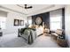 Modern main bedroom featuring a black accent wall, neutral walls, and carpeted floor for a cozy retreat at 720 Keck Way, Westfield, IN 46074
