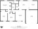 Floor plan showing the layout of the bedrooms, bathrooms, kitchen, living room and garage at 817 Delray Dr, Indianapolis, IN 46241